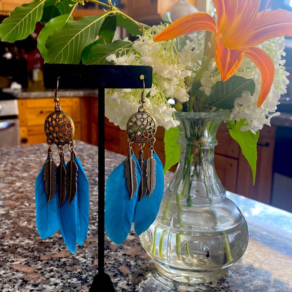 Native Long Feather Earrings